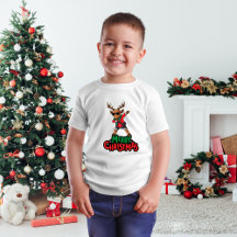 DabbingトナカイのクリスマスキッズTシャツ