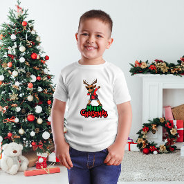 DabbingトナカイのクリスマスキッズTシャツ Tシャツ