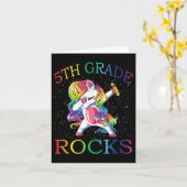 Dabbing 5th Grade Rocks Unicorn First Day Of Schoo カード (黄色い花)
