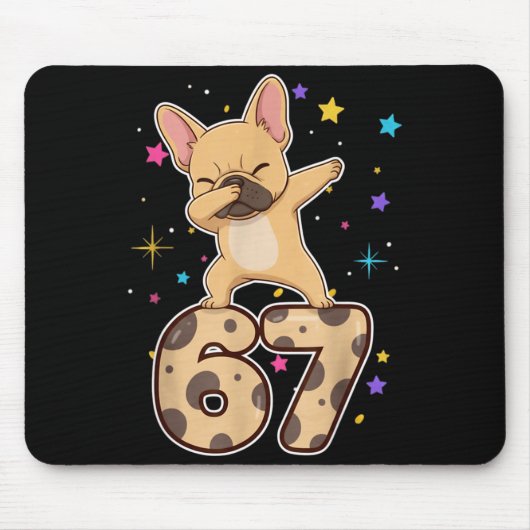 Dabbing 67 French Bulldog 67 Dog Funny Six Seven M マウスパッド (正面)