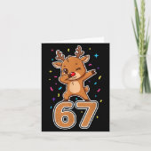 Dabbing 67 Reindeer 67 Funny Six Seven Meme Gen Z  カード (正面)