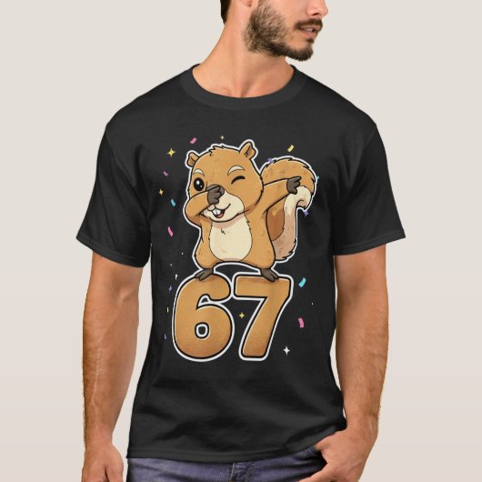Dabbing 67 Squirrel 67 Funny Six Seven Gen Z Slang Tシャツ (正面)
