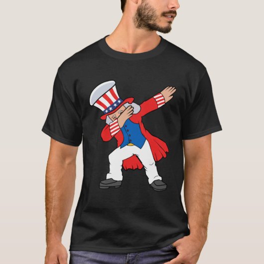 Dabbing Abraham Abe Lincoln Patriotic 4th Of July Tシャツ (正面)