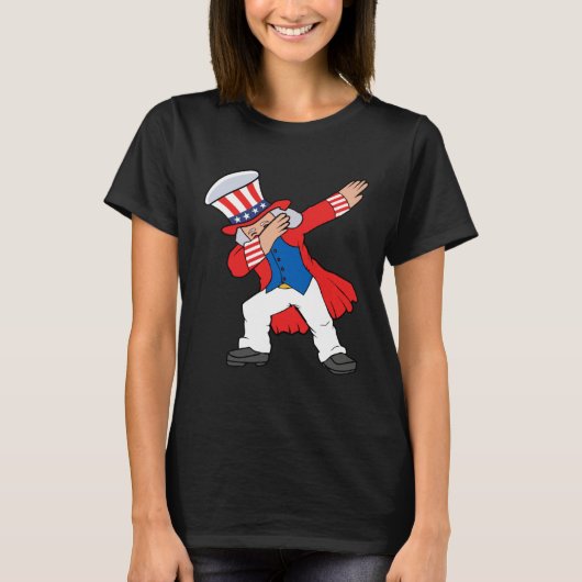 Dabbing Abraham Abe Lincoln Patriotic 4th Of July  Tシャツ (正面)