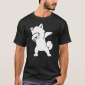 Dabbing American Eskimo Dog Funny American Eskimo Tシャツ (正面)