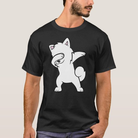 Dabbing American Eskimo Dog Funny American Eskimo Tシャツ (正面)
