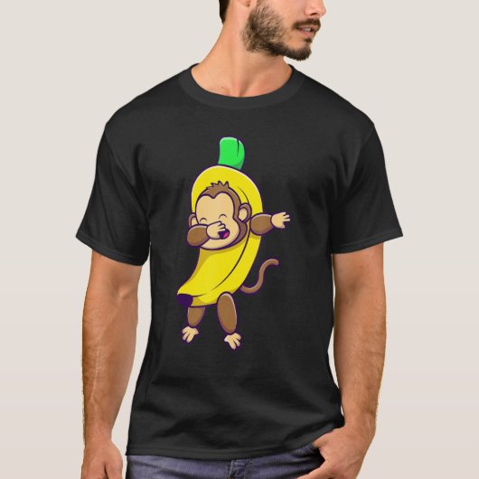 Dabbing Ape – バナナの衣装を着たサル Tシャツ (正面)