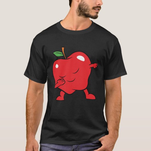 Dabbing Apple Love AppleフルーツかわいいApple Tシャツ (正面)