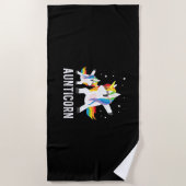 Dabbing Aunticorn, Funny Unicorn Lover Tee for Aun ビーチタオル (正面)