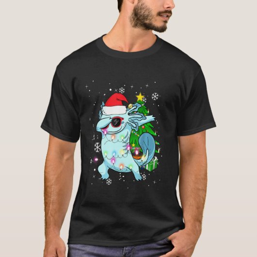 Dabbing Axolotlキッズボーイユースクリスマスパジャマ Tシャツ (正面)
