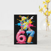 Dabbing Banana 67 Ice Cream Drip Funny Six Seven M カード (黄色い花)