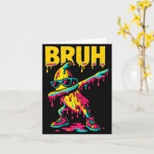 Dabbing Banana Bruh Drip Ice Cream Banana Youth Bo カード (黄色い花)