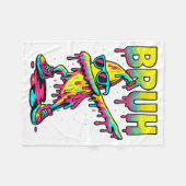 Dabbing Banana Bruh Ice Cream Drip Banana Youth Bo フリースブランケット (正面(横))