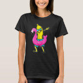 Dabbing Banana Flamingo Float Summer Tropical Frui Tシャツ (正面)
