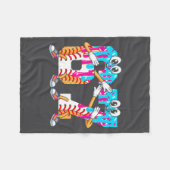 Dabbing Baseball Ice Cream Drip Number 67 Birthday フリースブランケット (正面(横))