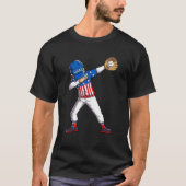 Dabbing Baseball Player 4th Of July USA American F Tシャツ (正面)