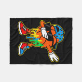 Dabbing Basketball Ice Cream Drip Boys Basketball  フリースブランケット (正面(横))