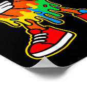 Dabbing Basketball Ice Cream Drip Boys Basketball  ポスター (角)