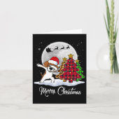 Dabbing Beagle Dab Dog Santa Hat Christmas Tree Fu カード (正面)