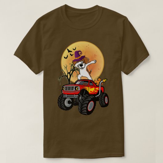 Dabbing Beagle Dog Witch Hat Monster Truck Funny H Tシャツ (デザイン正面)