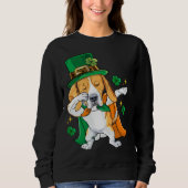 Dabbing Beagle Leprechaun St Patricks Day スウェットシャツ (正面)