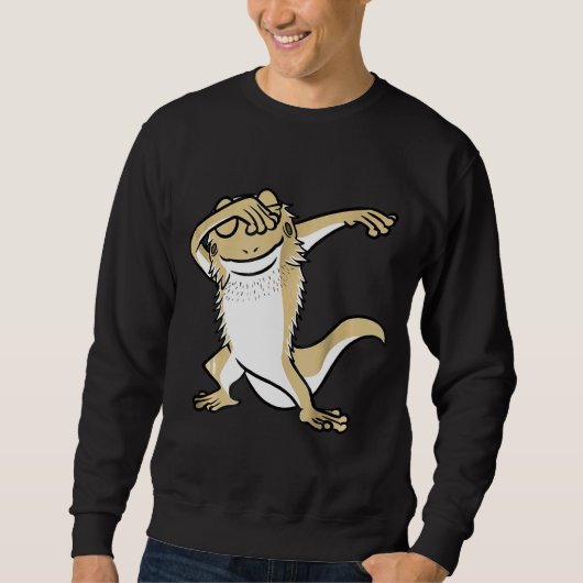 Dabbing Bearded Dragon Dab Dance Animal スウェットシャツ (正面)