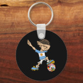 Dabbing Boy Argentina Soccer Jersey National Flag  キーホルダー (正面)