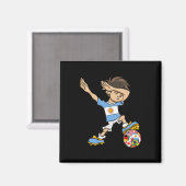 Dabbing Boy Argentina Soccer Jersey National Flag  マグネット (正面/裏面)