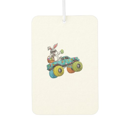 Dabbing Bunny Happy Easter Monster Truck Lovers Ki カーエアーフレッシュナー (正面)