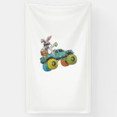 Dabbing Bunny Happy Easter Monster Truck Lovers Ki 横断幕 (縦)