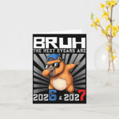 Dabbing Capybara 67 Nye 2026 Boys Kids New Year Ev カード (黄色い花)