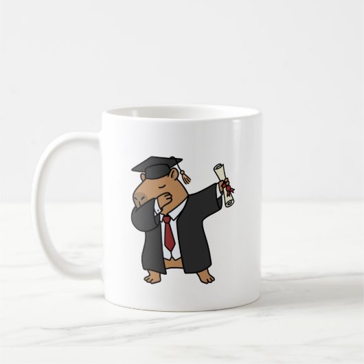 Dabbing Capybara Graduation Mug Funny Graduate  コーヒーマグカップ (左)