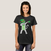 Dabbing Cat Leprechaun  Cat Shamrock St Patrick s  Tシャツ (正面フル)
