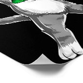 Dabbing Cat St Patricks Day Boys Girls Leprechaun ポスター (角)