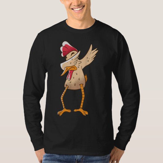 Dabbing Chickens Dancing Chicken Animal Farmer Tシャツ (正面)