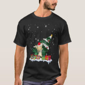 Dabbing Chihuahua Long Hair Christmas Tree Santa B Tシャツ (正面)