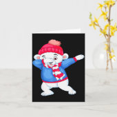 Dabbing Christmas Lar Bear Xmas Dab Kids Boys Girl カード (黄色い花)