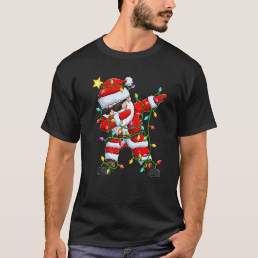 Dabbing Christmas Santa Hat Xmas PJ Costume  1 Tシャツ (正面)