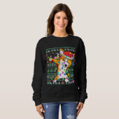 Dabbing Corgi Fairy Lights Ugly Christmas Sweater スウェットシャツ (正面フル)