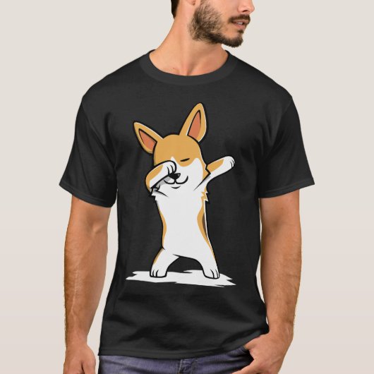 Dabbing Corgi Funny Tシャツ (正面)