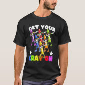 Dabbing Crayon Squad Back To School Kids Teachers Tシャツ (正面)