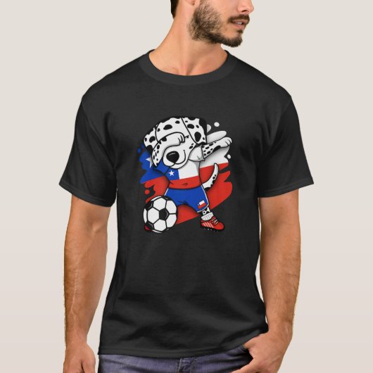 Dabbing Dalmatian ChileサッカーファンJersey Chili Tシャツ (正面)