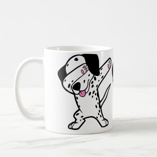 Dabbing Dalmatian Funny Dalmation Dog Dab Dance コーヒーマグカップ (左)