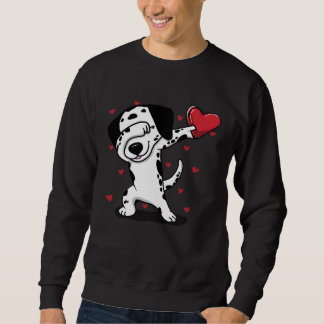 Dabbing Dalmatian Heart Valentine s Day  Boys Girl スウェットシャツ