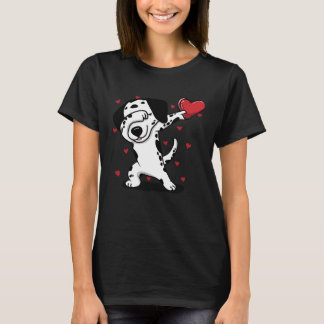 Dabbing Dalmatian Heart Valentine s Day  Boys Girl Tシャツ