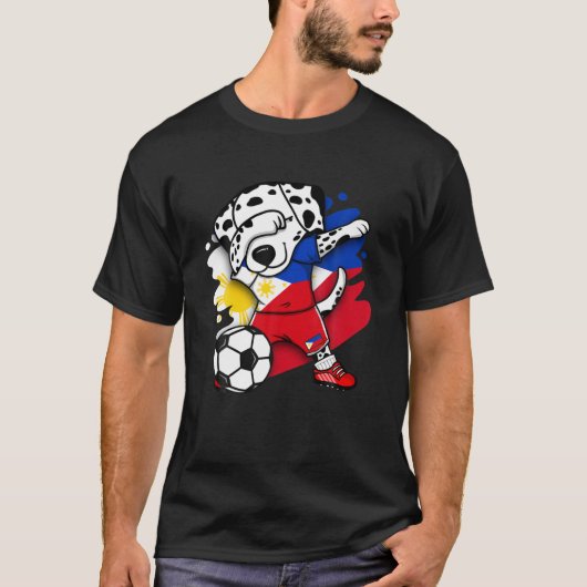 Dabbing Dalmatian Philippines Soccer Fans Jersey F Tシャツ (正面)