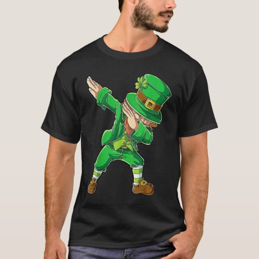 Dabbing Dance Irish Shamrock St Patricks Day Tシャツ (正面)
