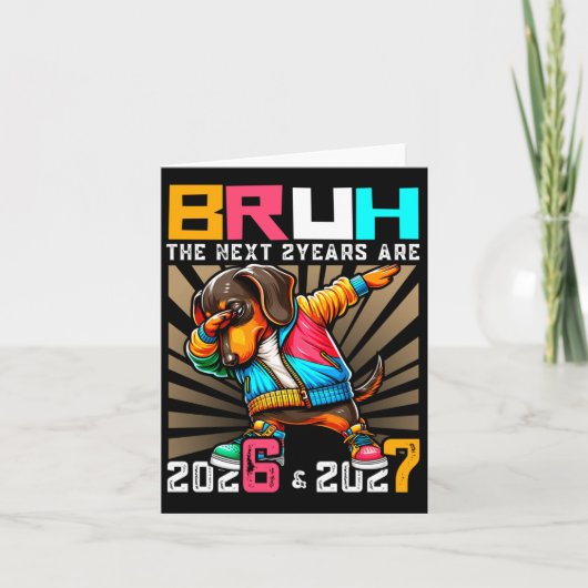 Dabbing Dog 67 Nye 2026 Boys Kids New Year Eve Par カード (正面)