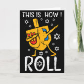 Dabbing Dreidel Ugly Hanukkah Funny Chanukah Men W カード (正面)