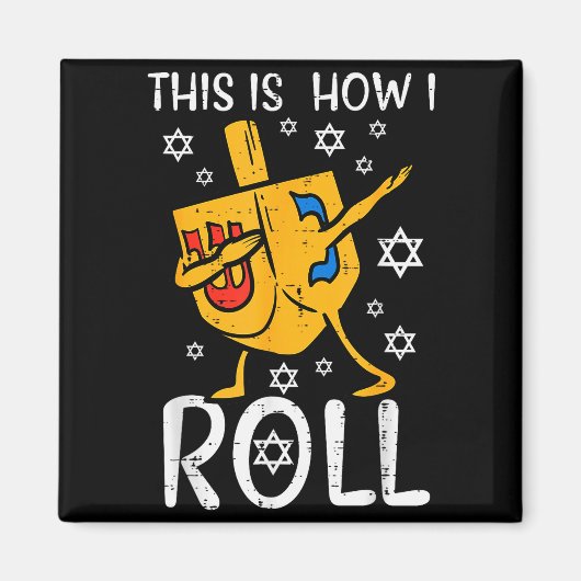 Dabbing Dreidel Ugly Hanukkah Funny Chanukah Men W マグネット (正面)